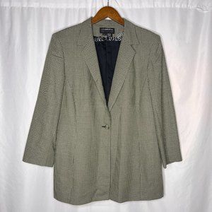 vintage LIZ CLAIBORNE neutral houndstooth fall blazer